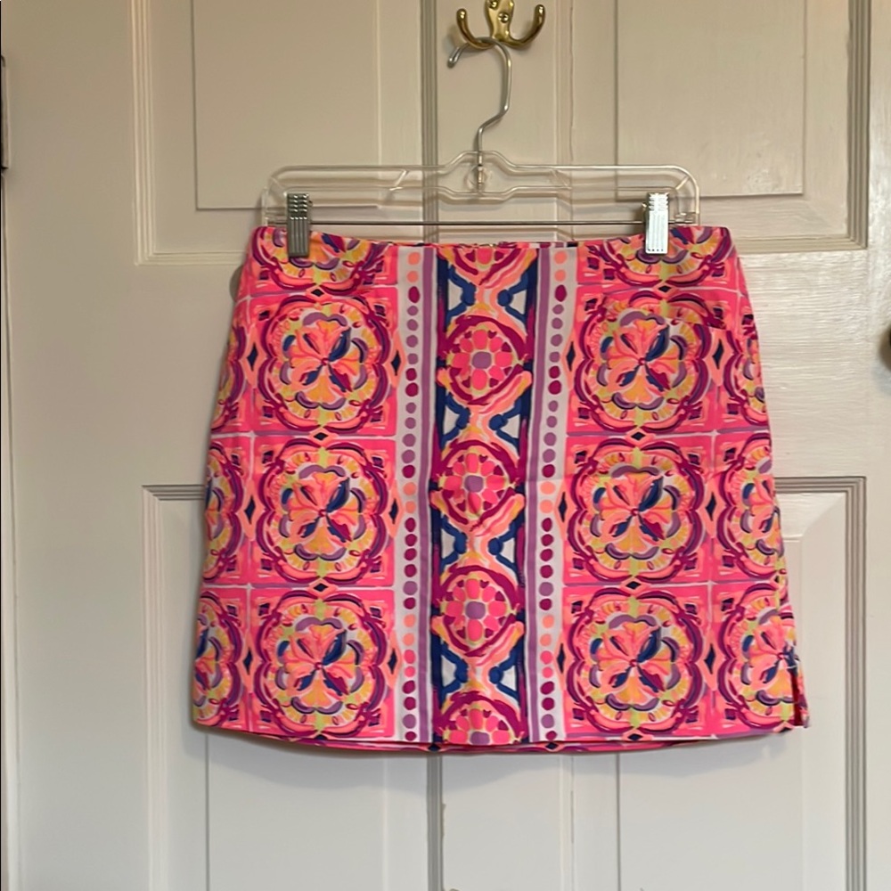 Lilly Pulitzer Pink and Blue Embellished Mini Skirt